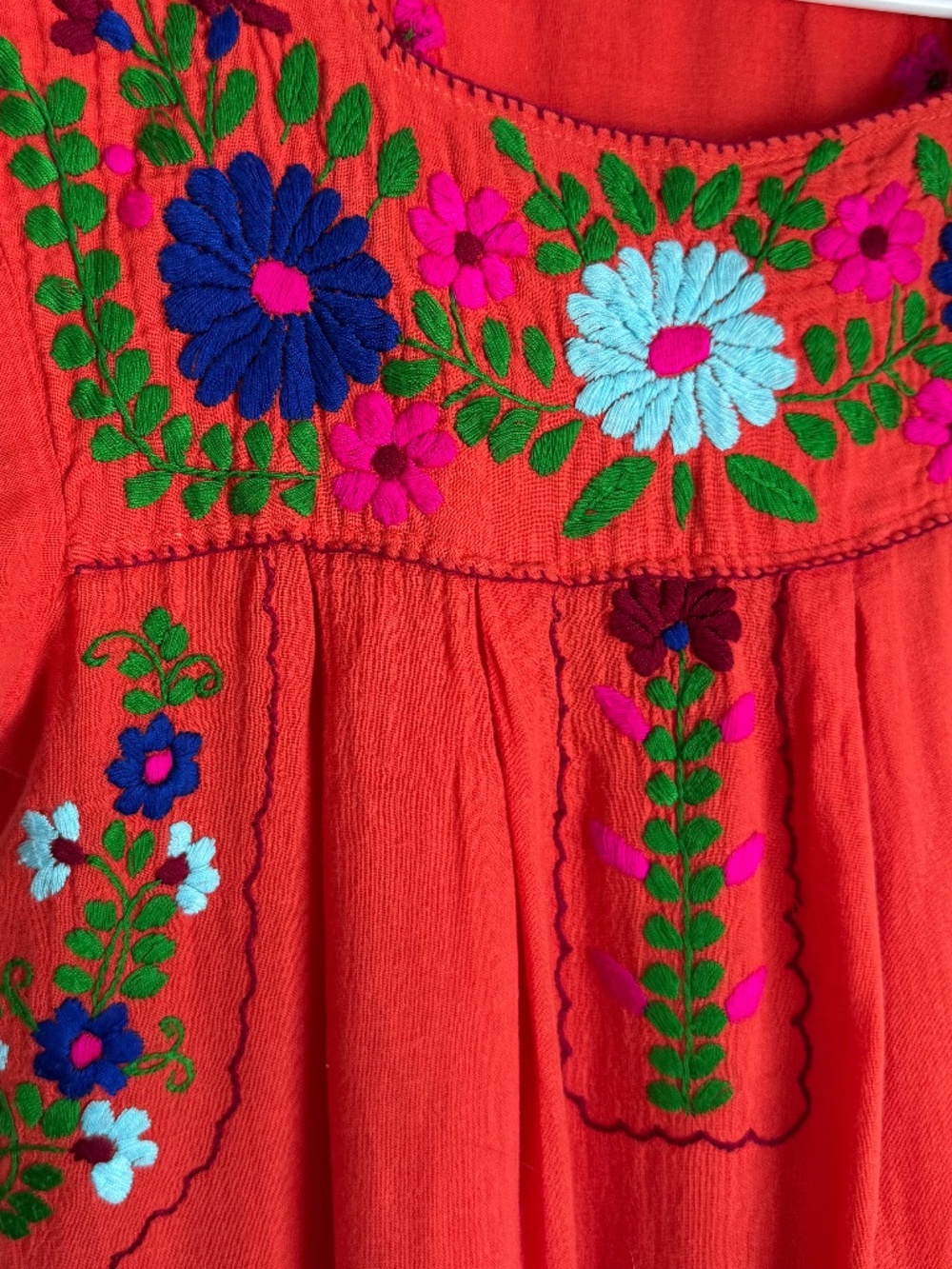 DARLING EMBROIDERED MEXICAN DRESS,